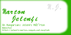 marton jelenfi business card